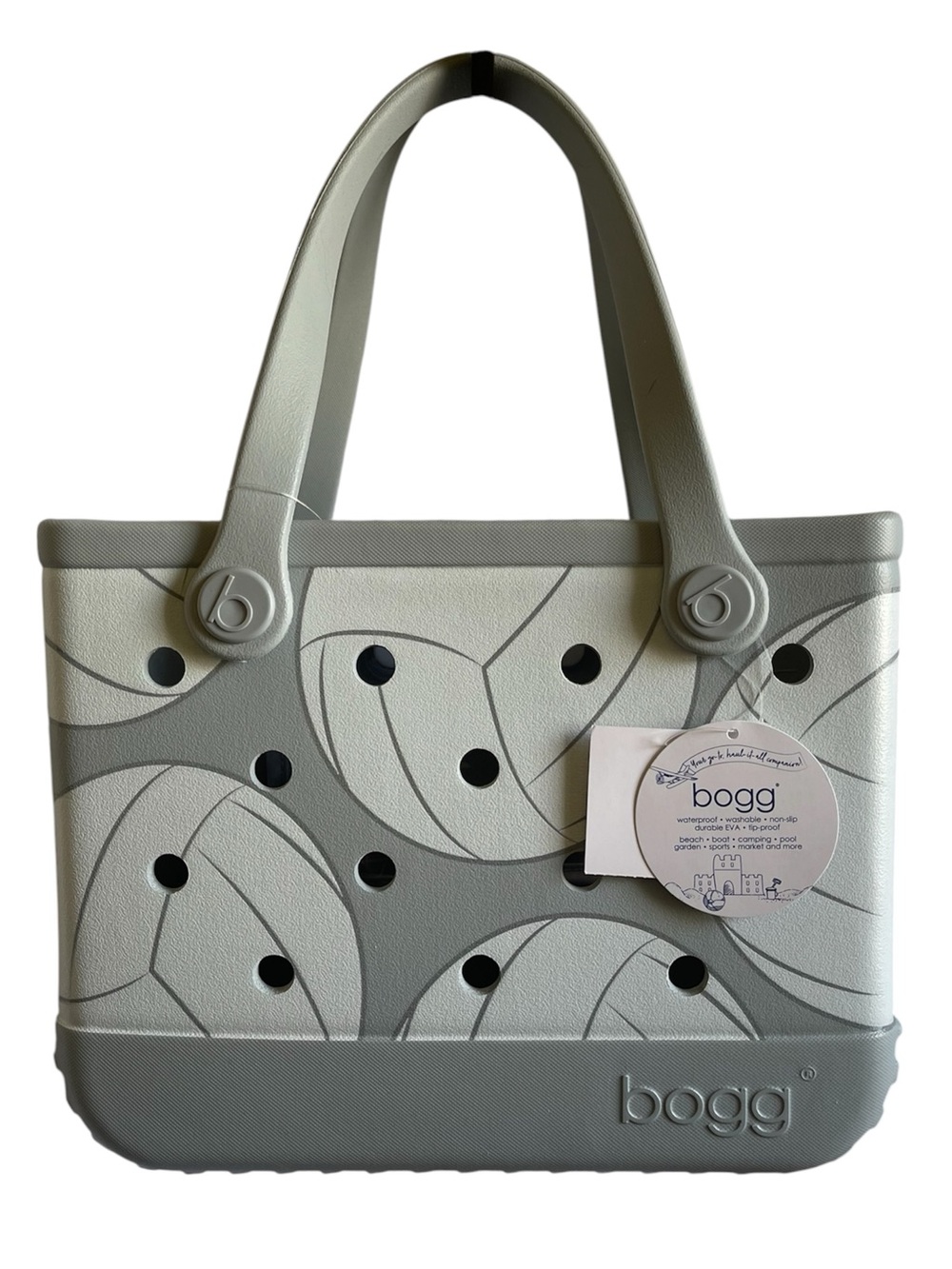 Bitty Bogg Bag MVP Sports Bag “Volleyball” Small Grey & White - NWT **